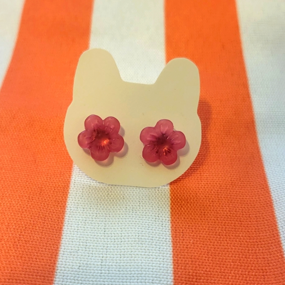 Handmade Kitschy Earrings- Pretty 'n Pink Poppies